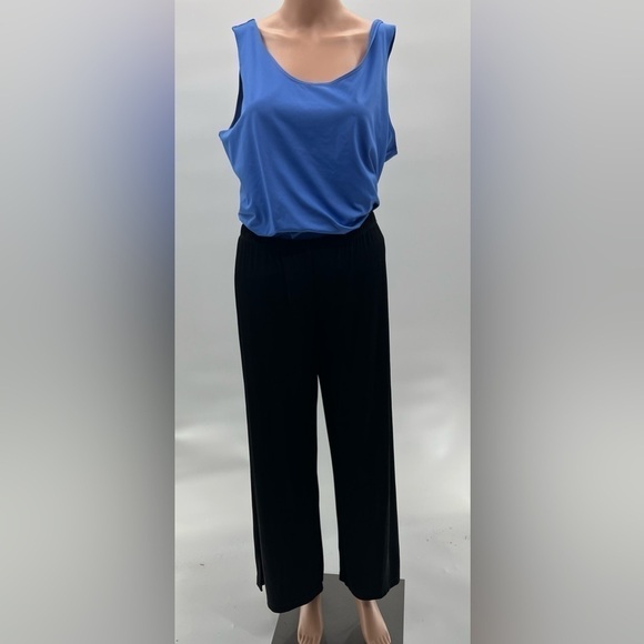 Chico's Travelers Size 2R (US L) Black Wide Leg Pants Jersey Stretch - Picture 8 of 10